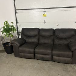 Dark Gray Reclining Couch Brand New 