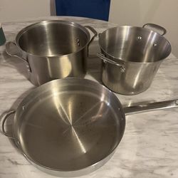 Stainless steel pots and pan