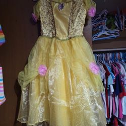 Disney Princess BELLE Halloween Costume Dress Girls Size 7/8