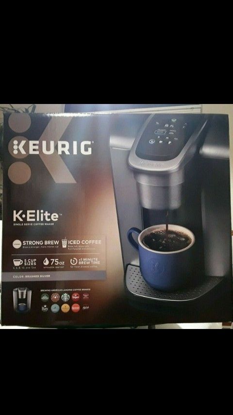 Keurig K-Elite Single Serve Coffeemaker Brushed Silver