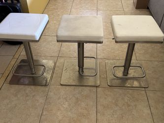 3 White Stools Heavy Duty 