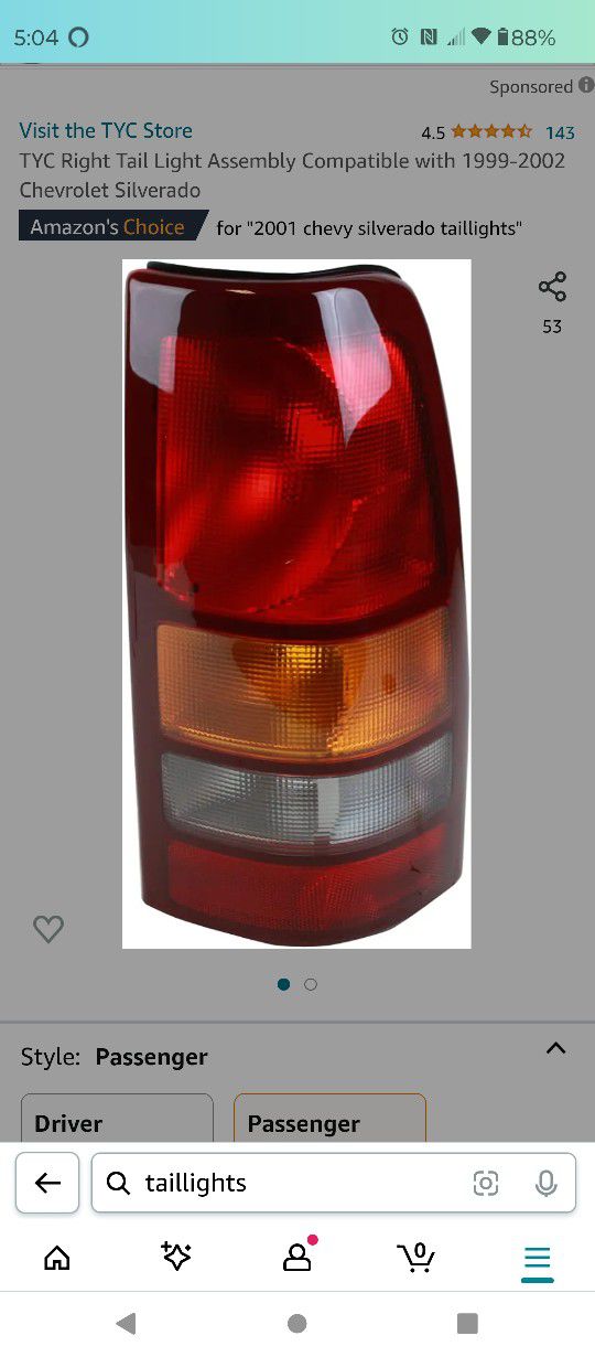 Taillights for Chevy and GMC pickups