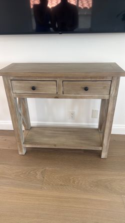 Rustic Farmhouse Wood Console Table – 2 Drawers