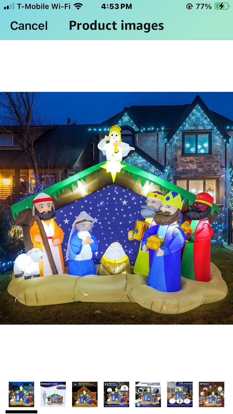 ZPISF 4.5 4.5 out of 5 stars (394) 8 FT Christmas Inflatables Nativity Scene Outdoor Decorations, Christmas Blow Up Yard Decorations Nativity Sets for