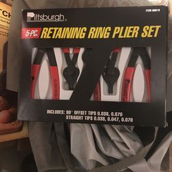 5 Piece Retaining Ring Pliers Set By Pittsburgh