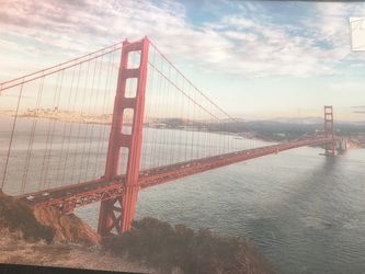 24” X 36” Golden Gate Bridge Picture With Black Wood Frame