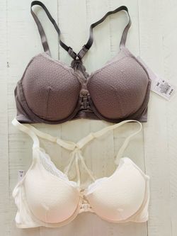 New Auden Lace Overlay Front Closure Racerback Bra Set