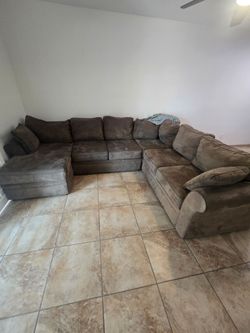 Large Brown Sectional Couch
