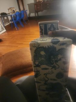 Blue and White Dragon Ceramic Vase