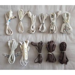 Light Duty Indoor Extension Cord Assorted Length, Set of 11 Cords