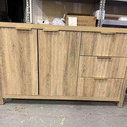 New Modern Fluted Sideboard Cabinet with Adjustable Shelves,46.6" Large Accent Buffet Cabinet