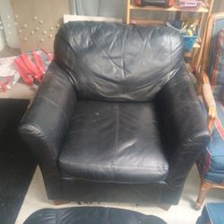 Leather Chair And Ottoman $25