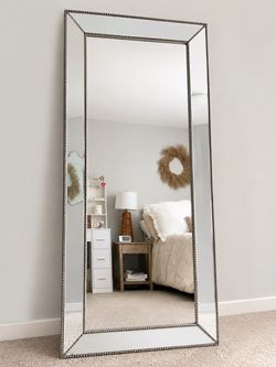 Large Full-Length Beveled Floor Mirror
