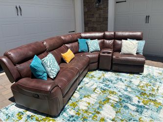 Comfy Leather Sectional Couch