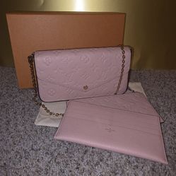 Rose LV Pochette Félicie Epi Leather 