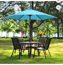 Ainfox 9’ Patio Umbrella – Crank Lift & Push-Button Tilt - Brand New
