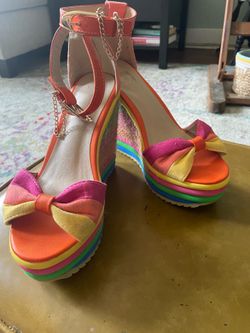 Brand new multicolor wedge heel sandals. Size 71/2-8.