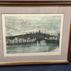 BERNARD GANTNER Signed Lim. Ed. 145/185 Aquatint Etching "Les Bords De La Rance"
