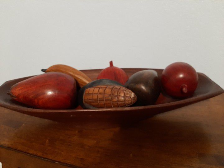 Hand-carved African Wooden Fruit Bowl