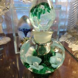 Vintage Joe Rice Blown Glass Perfume Bottle