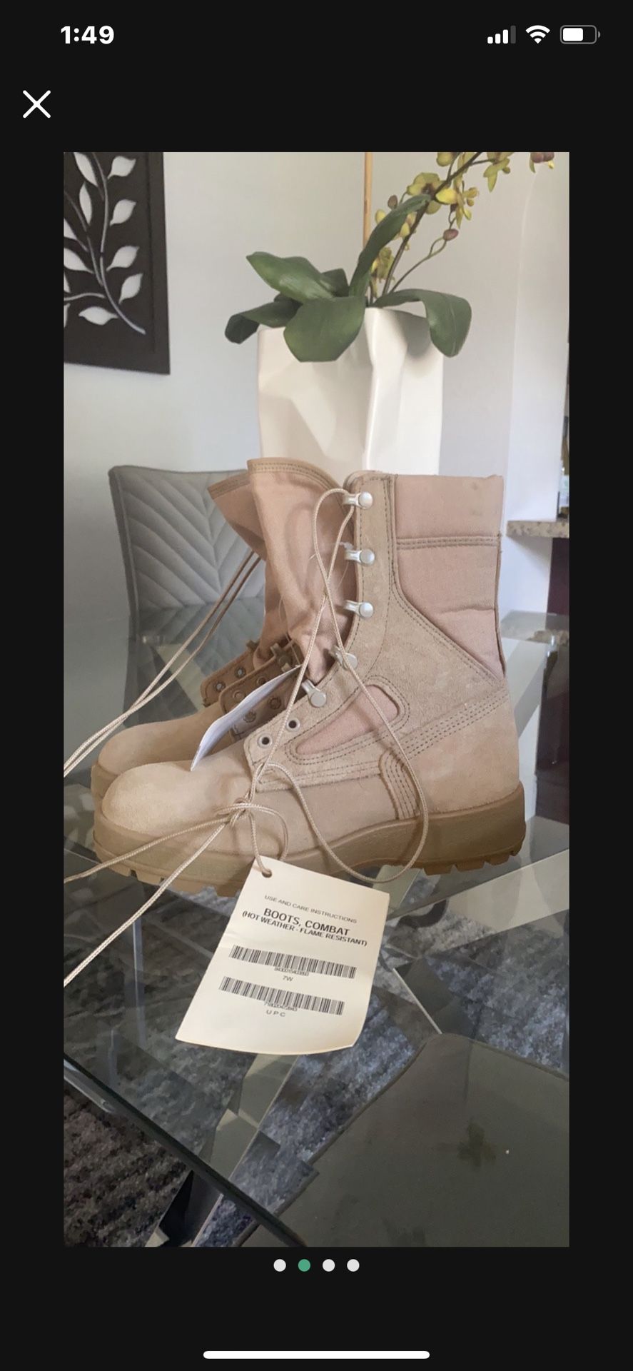 MILITARY COMBAT BOOTS   Size 7W Men