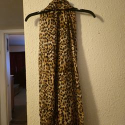 Zara leopard print scarf with raw edge