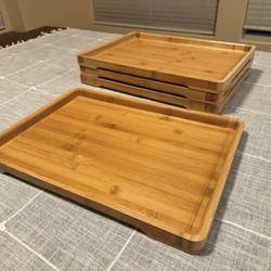 Bamboo Serving Tray 4pcs