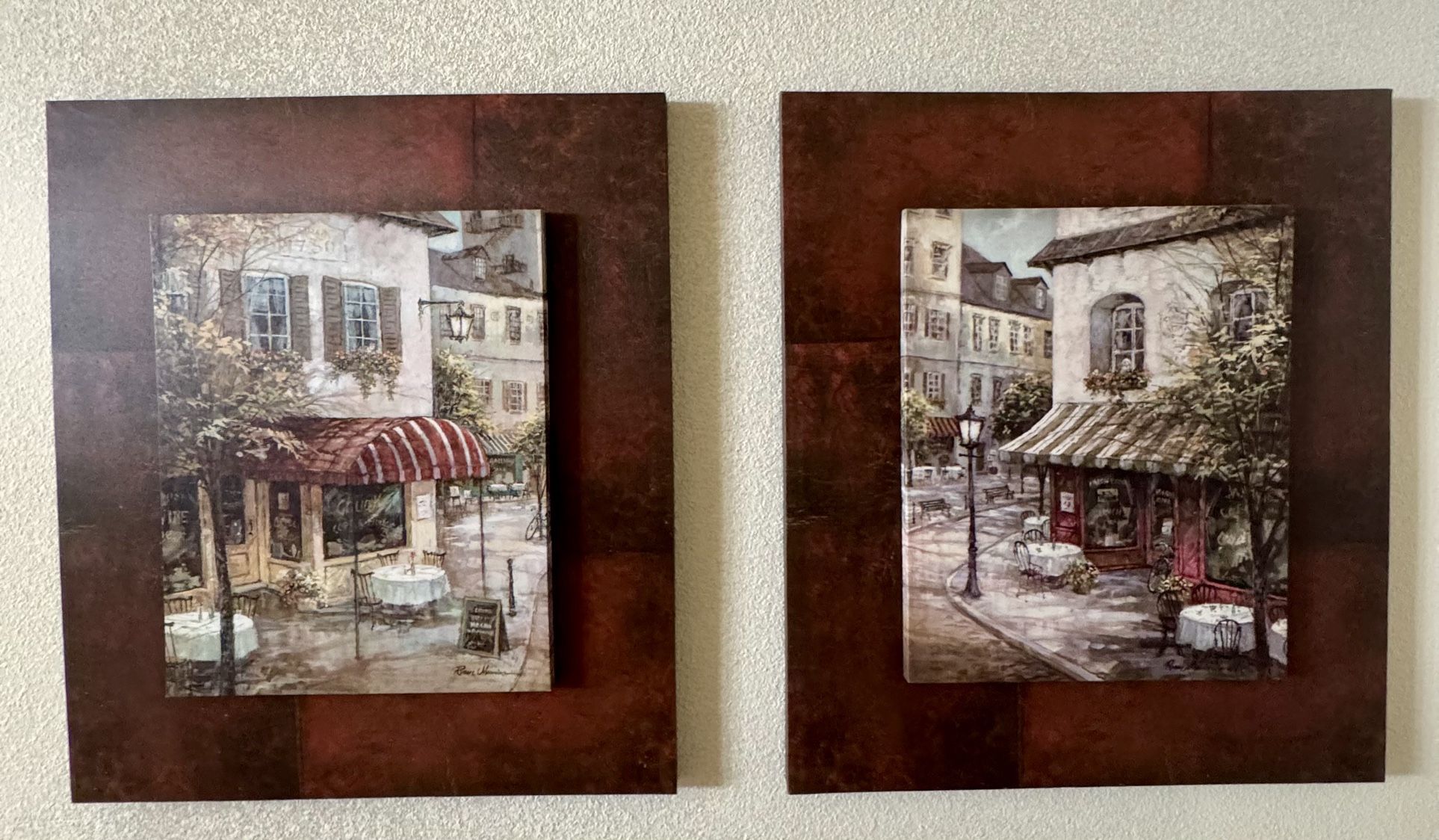 Set of 2 Framed Parisian Café Wall Art Prints