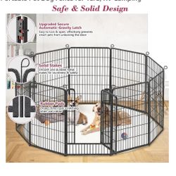 Dog Playpen Outdoor, 40 inch 10 Panels Heavy Duty Dog Fence for Indoor Outdoor, Rustproof Metal Dog Pen for Large Medium Small Dogs, Portable Pet Dog 