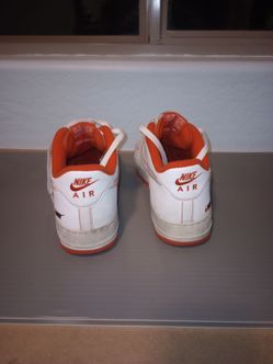 Nike Air Force 1 White Orange Low Top Sneakers Basketball