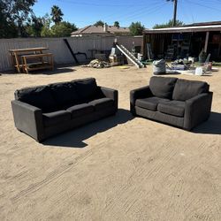 Gray (2) Piece Couch Set 