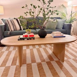 Oval Wood Coffee Table (Zeke – World Market)