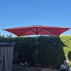 6.5" FT Square Market Umbrella Patio Color: Orange Base Not Included 
