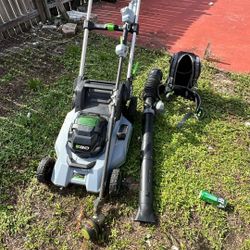 Ego power Electric Mower With Blower And Weed Eater A 7.5 Ah Battery And A 2.5 Ah Battery 