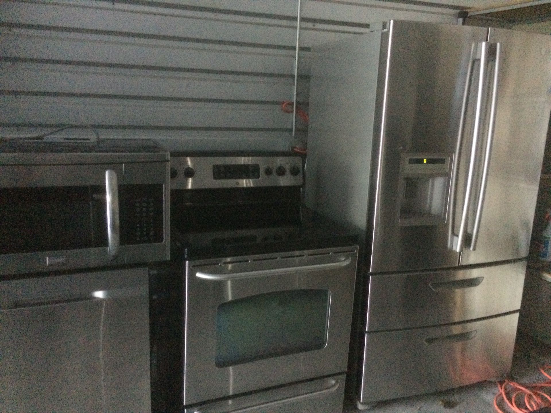 Stainless steel fridge stove microwave dishwasher