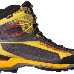 The La Sportiva Trango Tech GTX boot is a hybrid mountaineering-hiking boot that performs admirably in technical mountain terrain. Size 11 Women's 