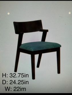 8 wood Teal chairs + square table