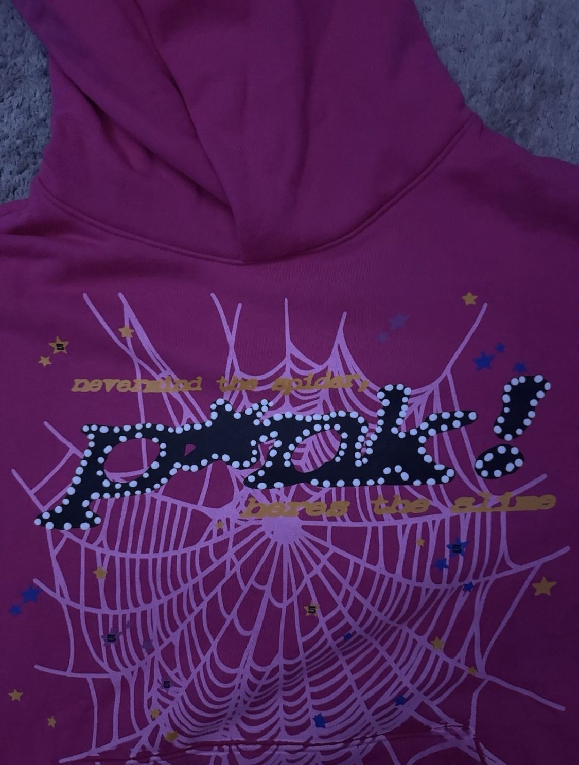 Pink Sp5der Hoodie Medium