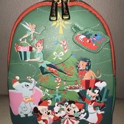 NWT Loungefly Disney Parks 2023 Christmas Mickey & Friends Mini Backpack