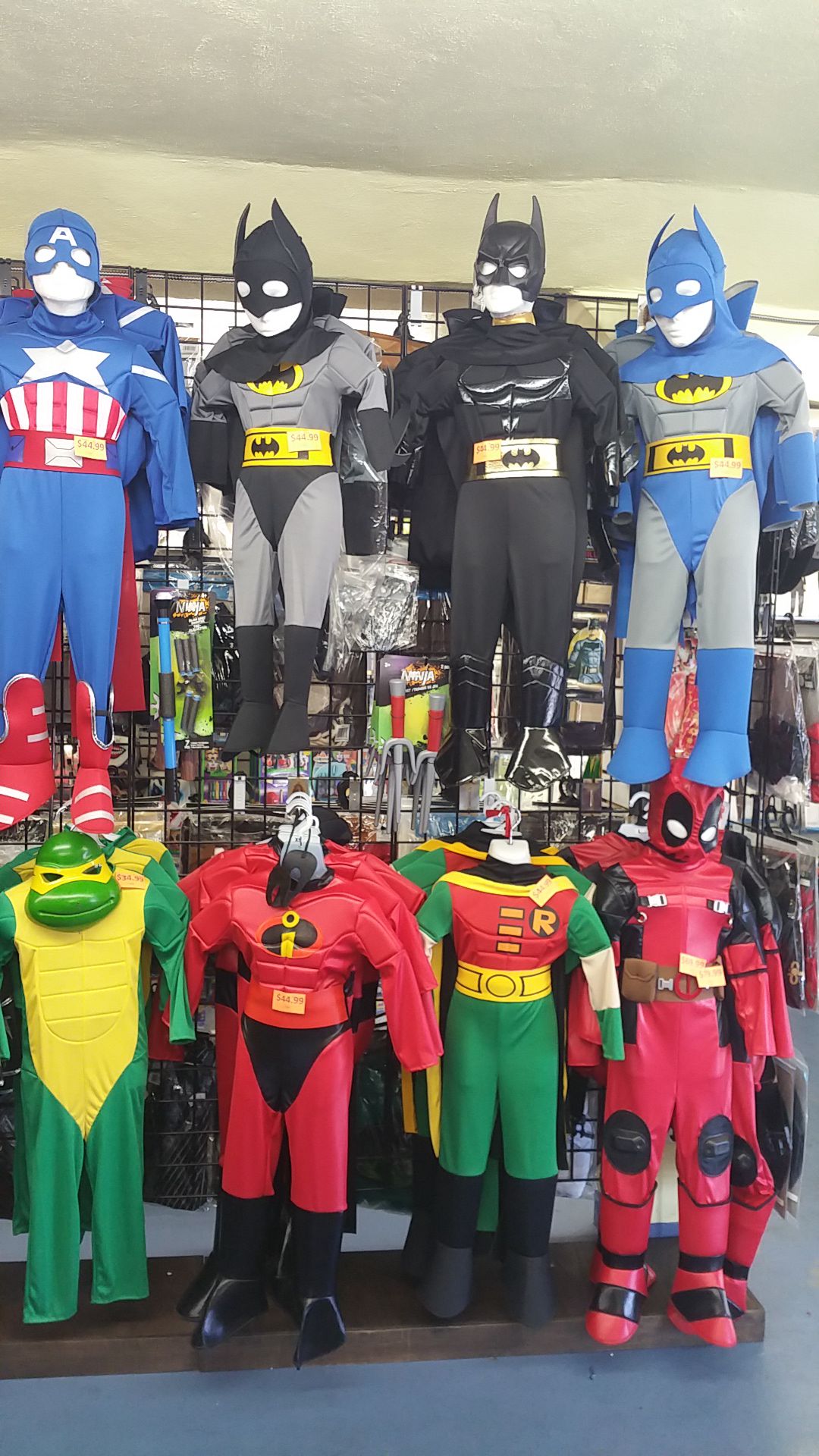 Halloween costumes all super heroes.