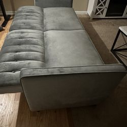 Suede Couch Convertible Bed 