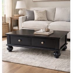 🔥 Sleek Black Coffee Table – Solid Build, Elegant Design 🔥