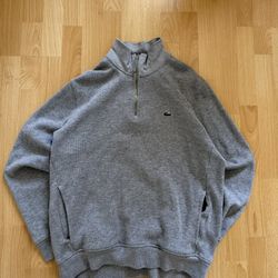 Lacoste Grey Quarter Zip Men’s Medium