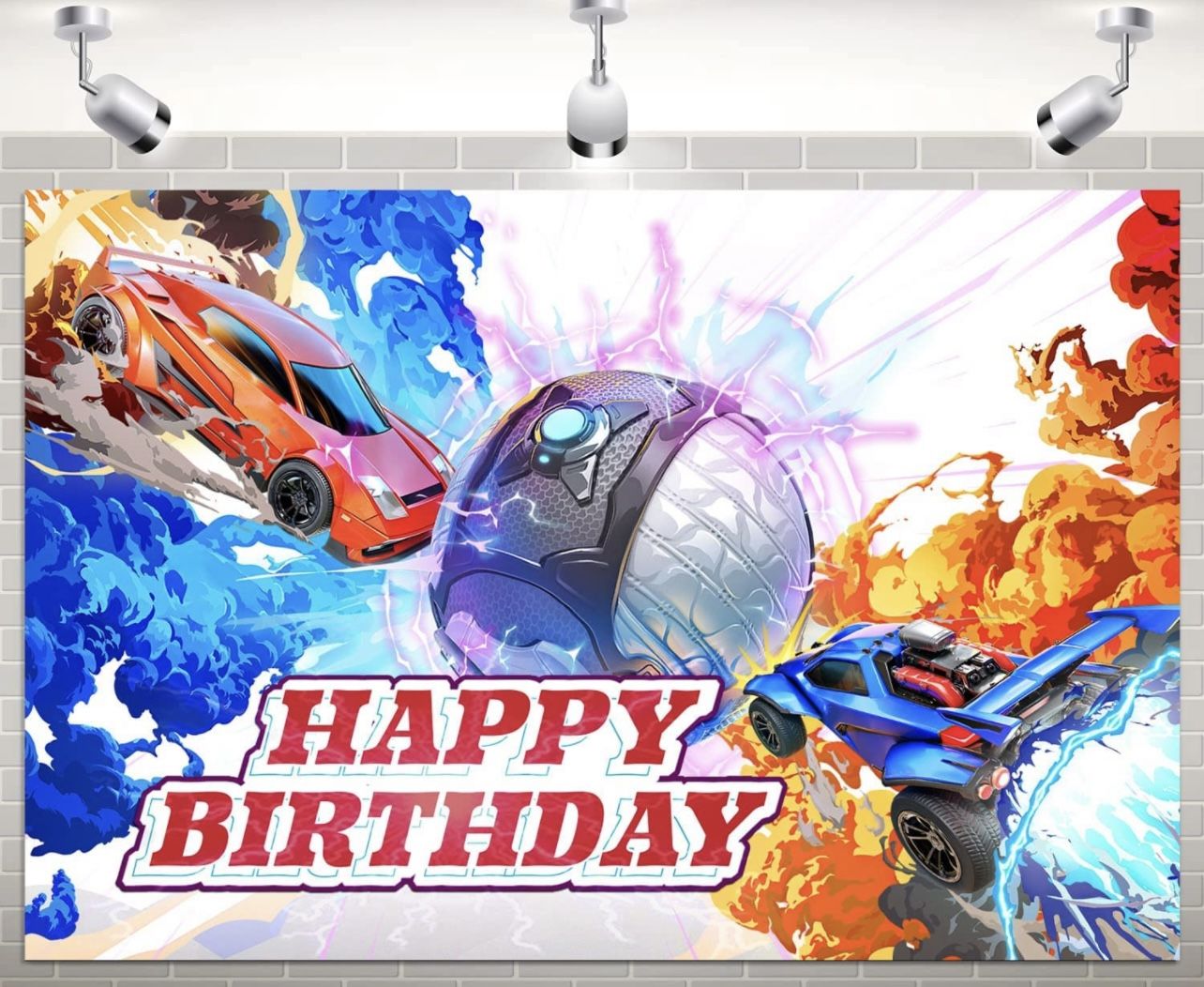 Rocket-League Birthday Party Decorations, Rocket-League Party Supplies for Boys Girls 5x3Ft, Game Theme Party Decoration, Rocket-League Backdrop Photo