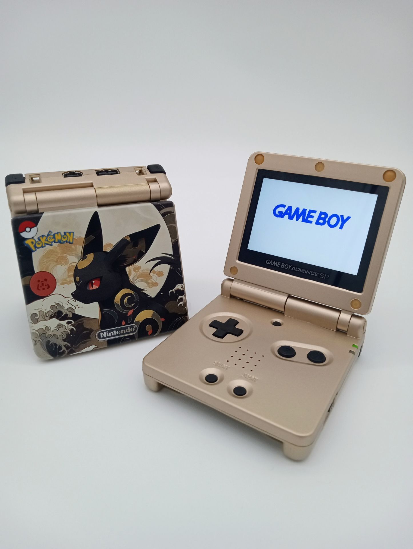 Pokémon Umbreon Game Boy Advance GBA SP Custom Gold Shell IPS Screen ...