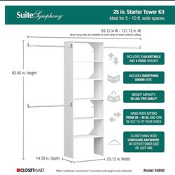 ClosetMaid - Suite Symphony Wood Closet Organizer Started Kit Tower