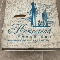 Vintage 1950s Homestead Snack Set- Product Of Federal Glass