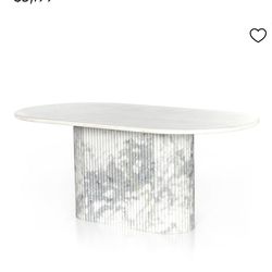 West Elm marble dining table