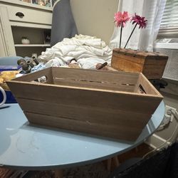 Large Wooden Storage Bin 