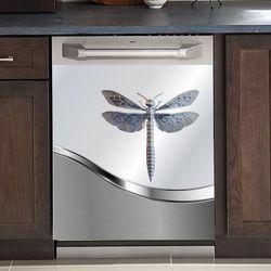 Dishwasher Magnet Cover Kitchen Decor, Farm Dragonfly Pattern Refrigerator Magnetic Door Cover Vinyl Decal,Farmhouse Animal Home Appliance Magnet Stic